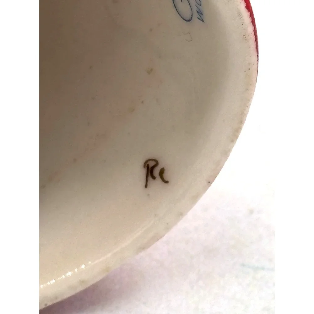 Goebel Annual Angel‎ Bell Ornament 1984 Drum Red West Germany Vintage Porcelain